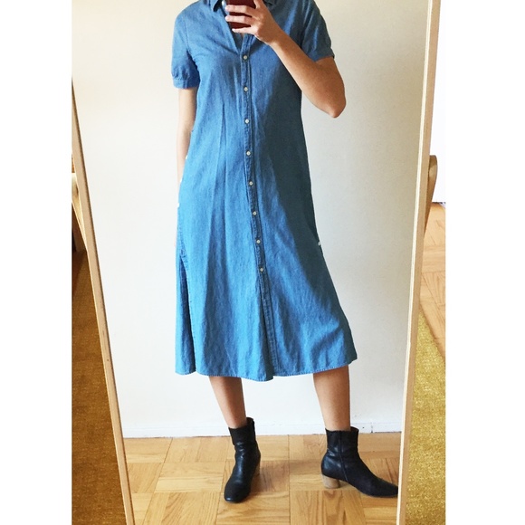 Denim Midi Shirt-Dress - Picture 3 of 3